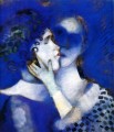 Amantes azules contemporáneo Marc Chagall